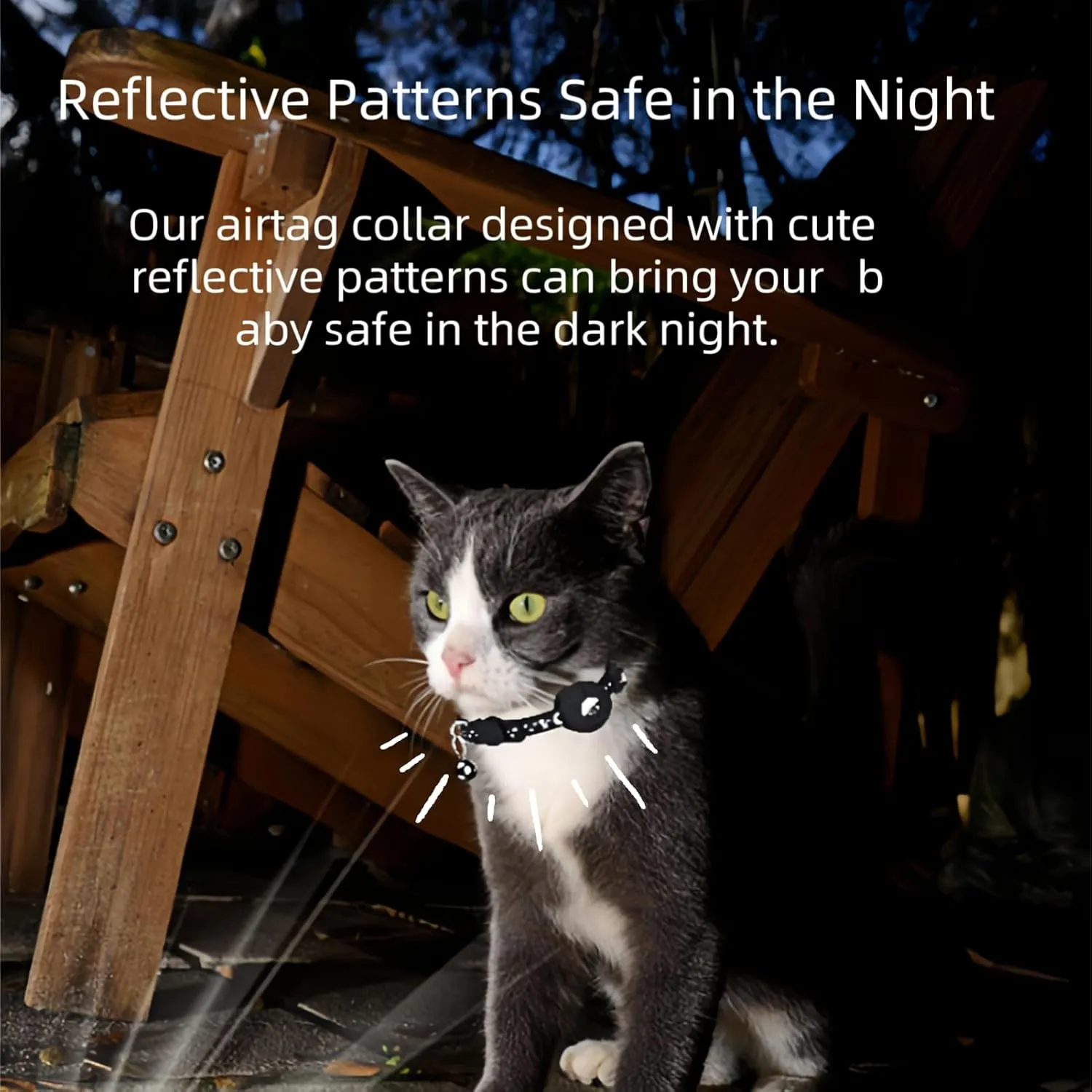 AirTag Cat Collar 2Pack,Breakaway Kitten Collar with Apple Airtag Holder,Refletive Kitty Collar with Bell and Airtag Case for Girl Boy Cats,Cute Pattern and Lightweight(Black&Pink)