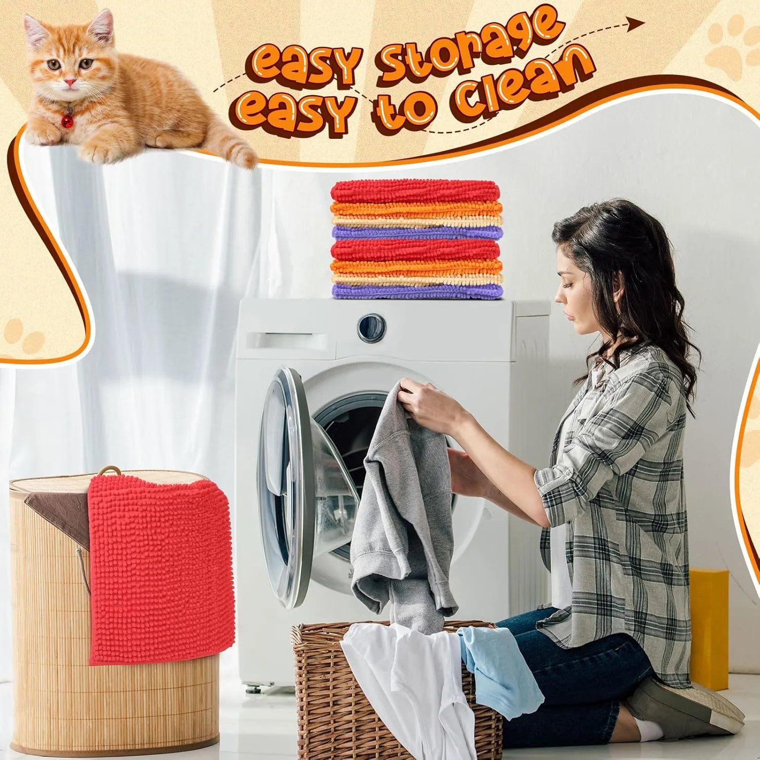 Barydat 4 Pcs Guinea Pig Cage Liner Guinea Pig Mats Bunny Bedding Washable Pee Pads Reusable Pet Training Pad Animal Sleeping Bedding Mat for Rabbit Chinchilla(Bright Color,16 x 24 Inch)