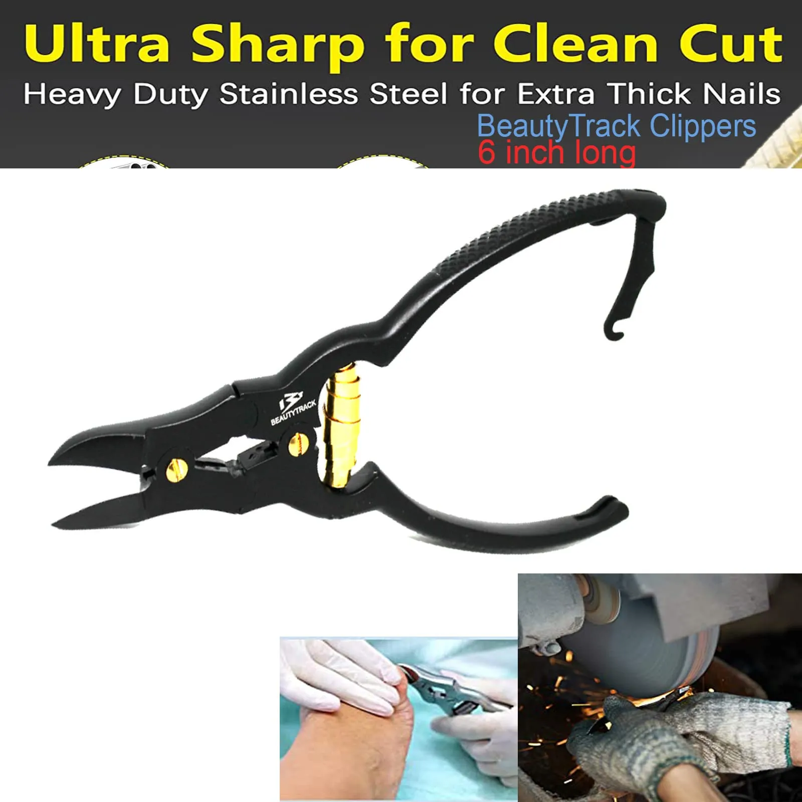 BeautyTrack Ingrown Nail Clipper for Podiatrist Thick Nail Clipper Instruments Stainless Steel Nail Cutter for Hand and Foot Care