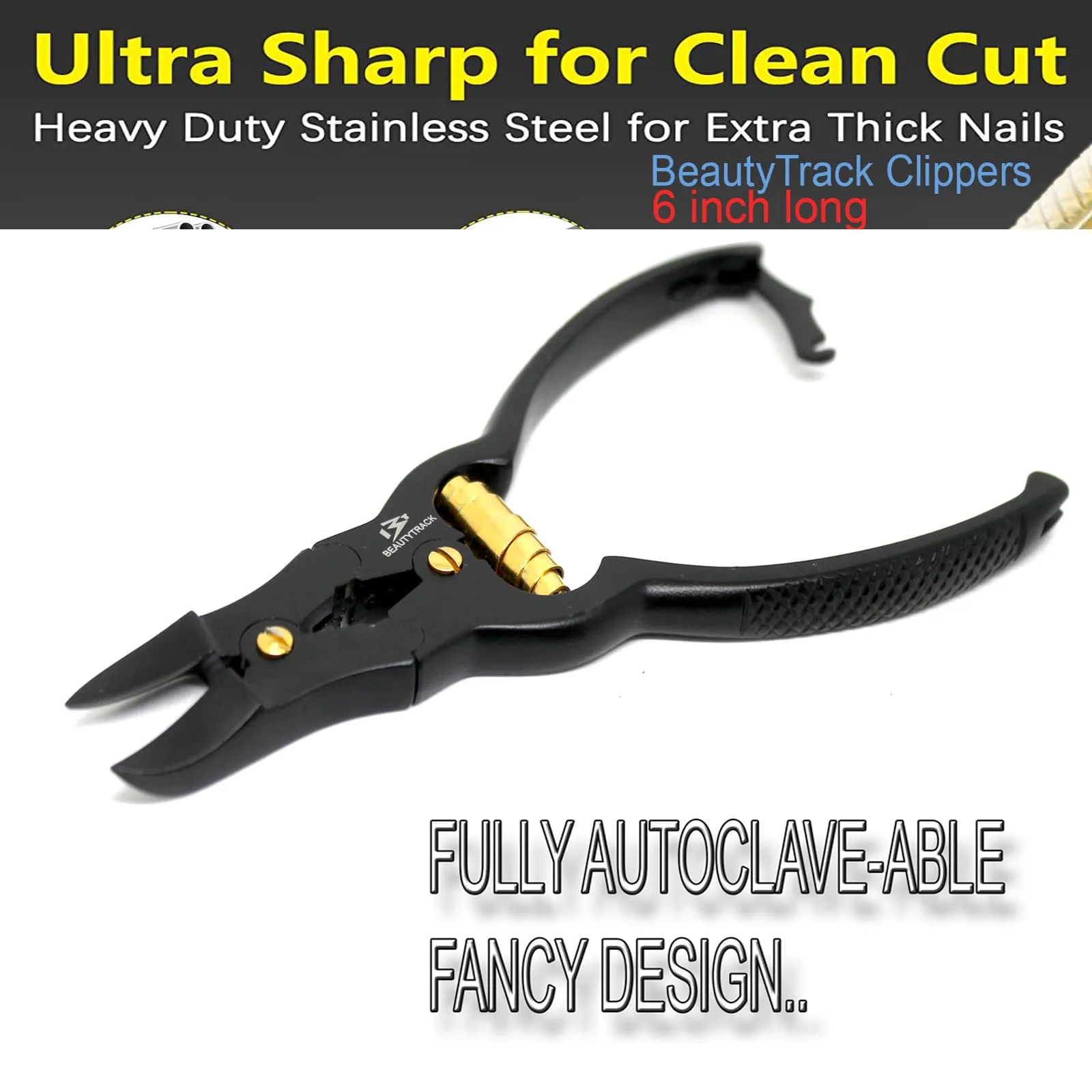 BeautyTrack Ingrown Nail Clipper for Podiatrist Thick Nail Clipper Instruments Stainless Steel Nail Cutter for Hand and Foot Care