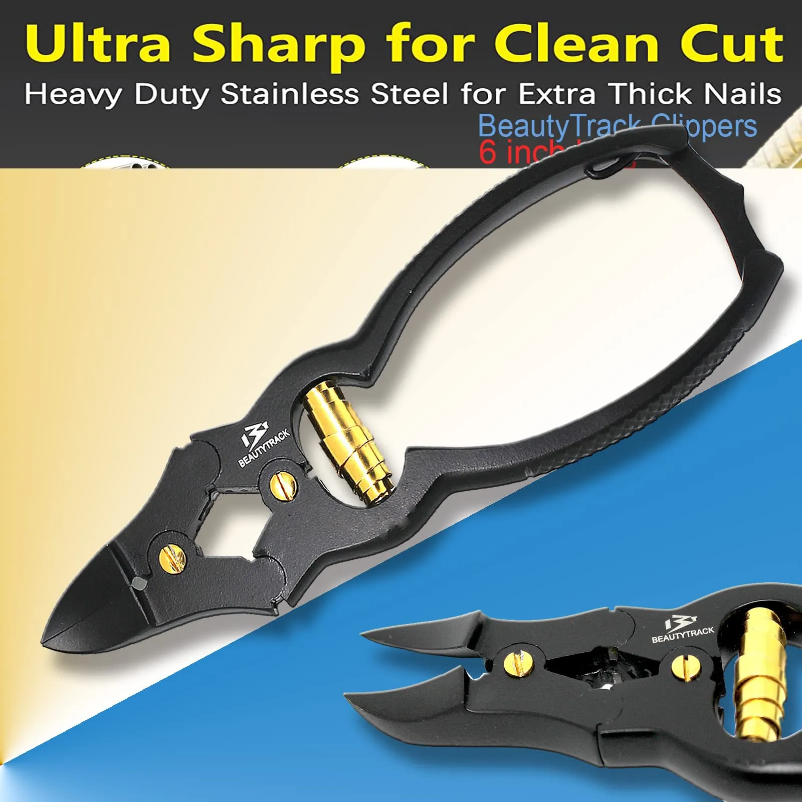 BeautyTrack Ingrown Nail Clipper for Podiatrist Thick Nail Clipper Instruments Stainless Steel Nail Cutter for Hand and Foot Care