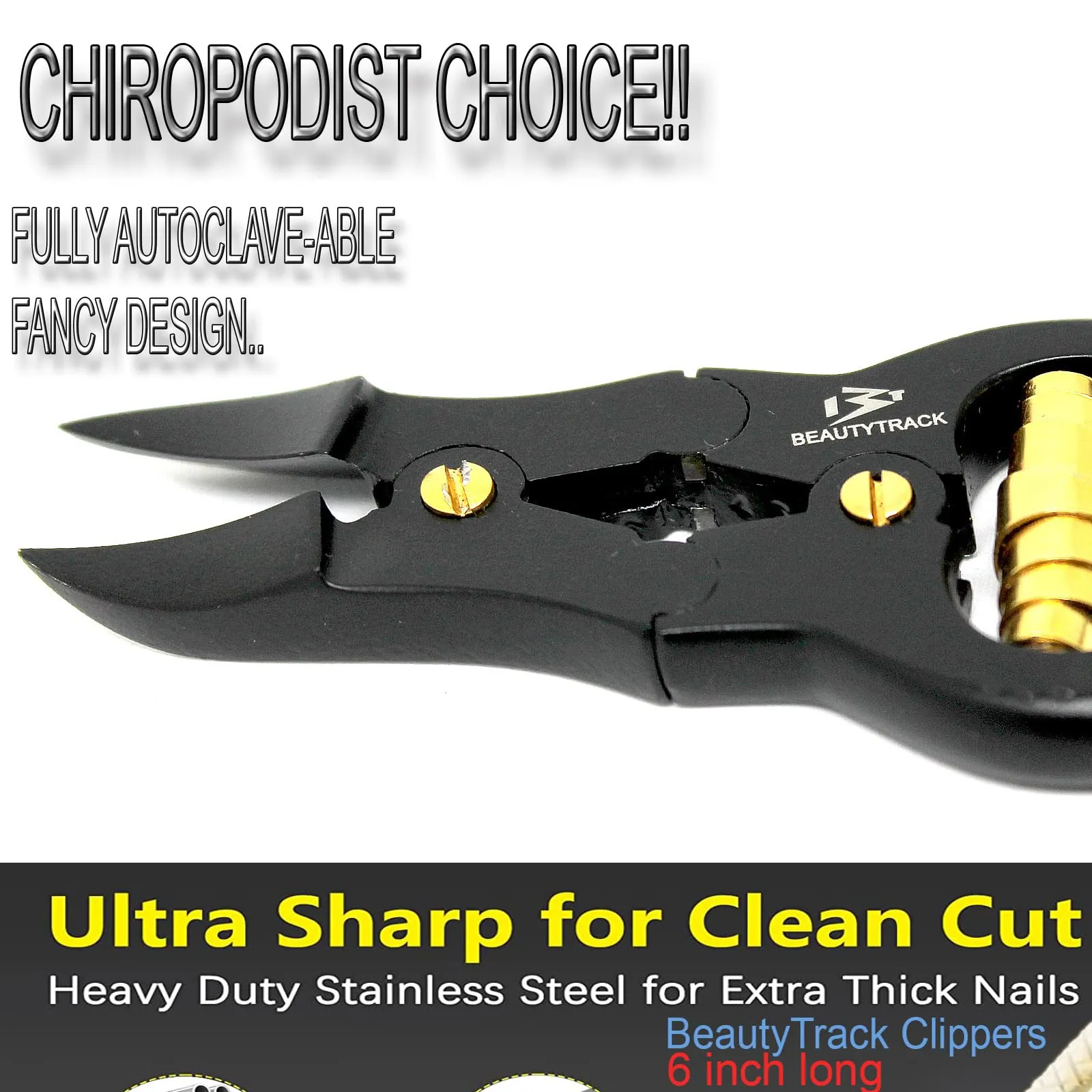 BeautyTrack Ingrown Nail Clipper for Podiatrist Thick Nail Clipper Instruments Stainless Steel Nail Cutter for Hand and Foot Care