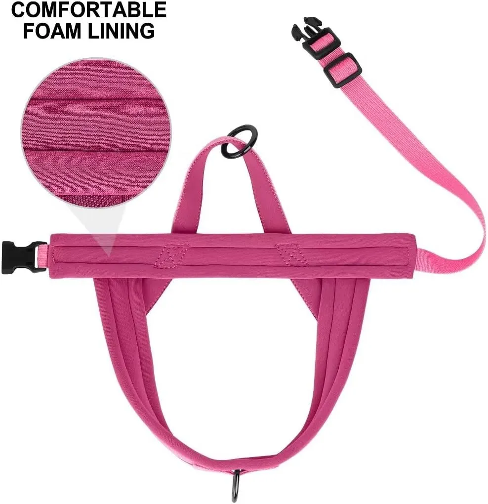 Beirui No Pull Dog Harness for Small Medium Dogs Puppies, Soft Neoprene Quick Fit Harness with Durable Front Clip & Back Clip, Lightweight Easy for Daily Walking (Hot Pink,M)