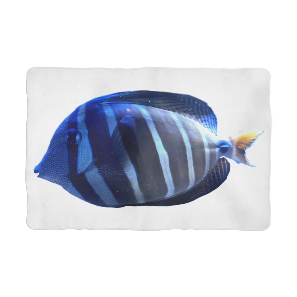 Blue Striped Fish Sublimation Pet Blanket