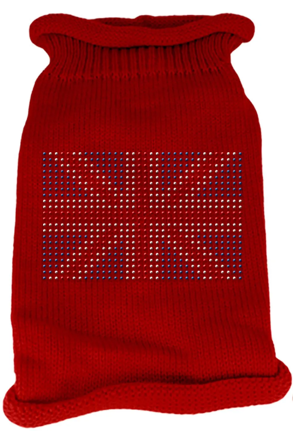 British Flag Rhinestone Knit Pet Sweater XS Red