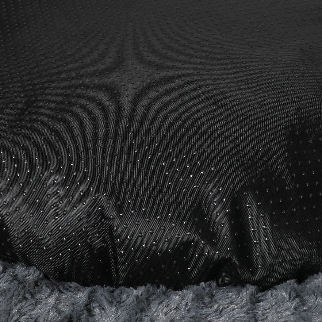Calming Dog Bed Warm Soft Plush Pet Cat Cave Washable Portable - Dark Grey XL