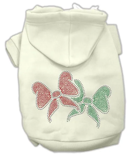 Christmas Bows Rhinestone Hoodie Cream M (12)
