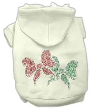 Christmas Bows Rhinestone Hoodie Cream M (12)