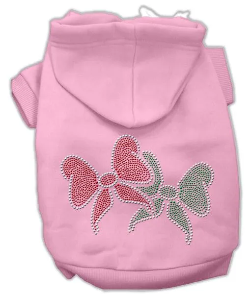 Christmas Bows Rhinestone Hoodie Pink L (14)