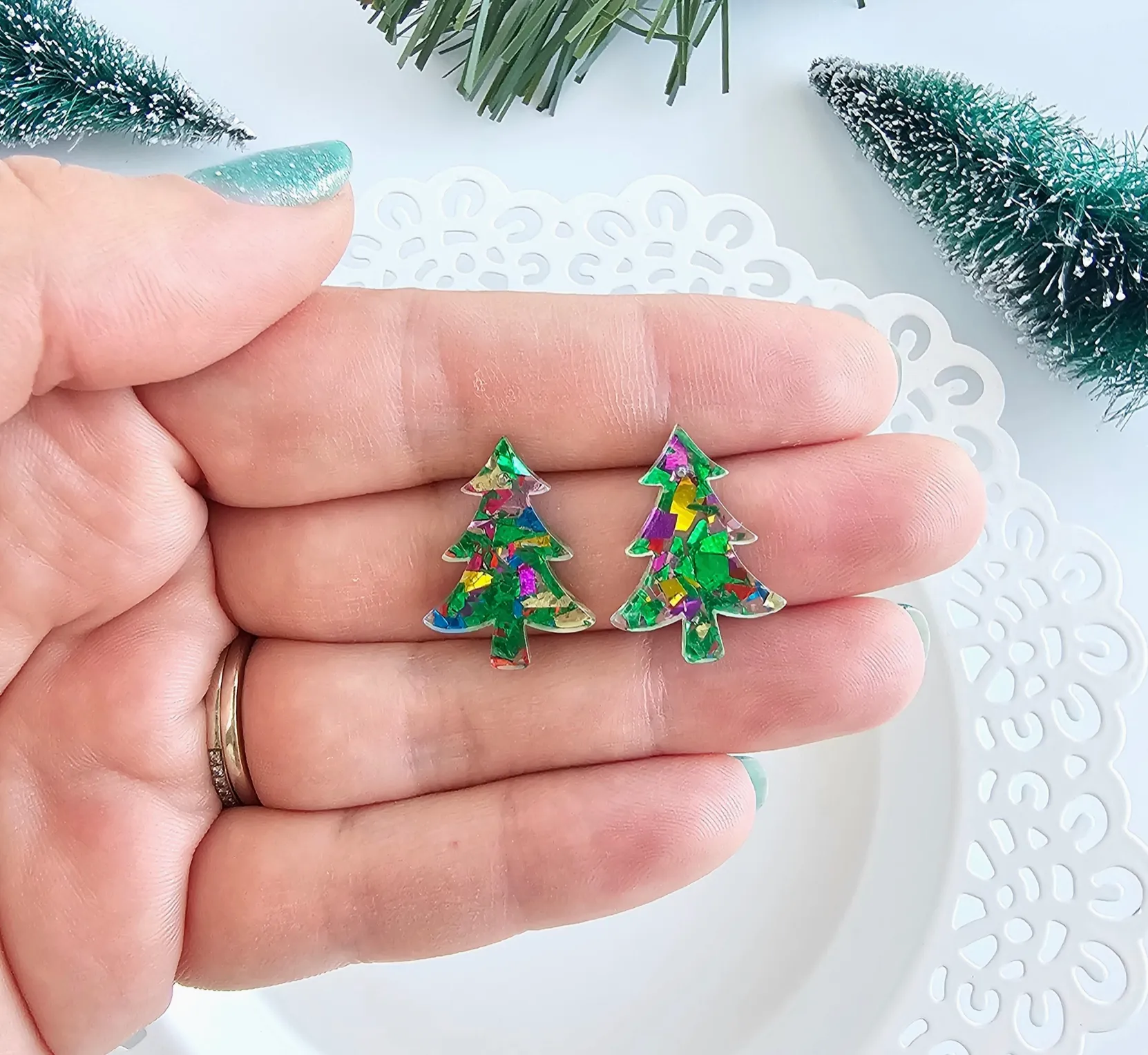 Christmas Tree Stud Earrings