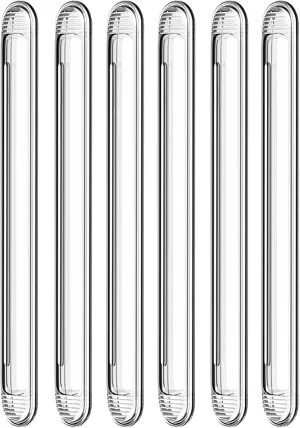 Clear Furniture Bumpers Silicone Rubber Wall Protector from Chair Back Adhesive - Wall & Car Door, Cabinet & Shower Door, Drawer & Toilet Lid (6 Long)