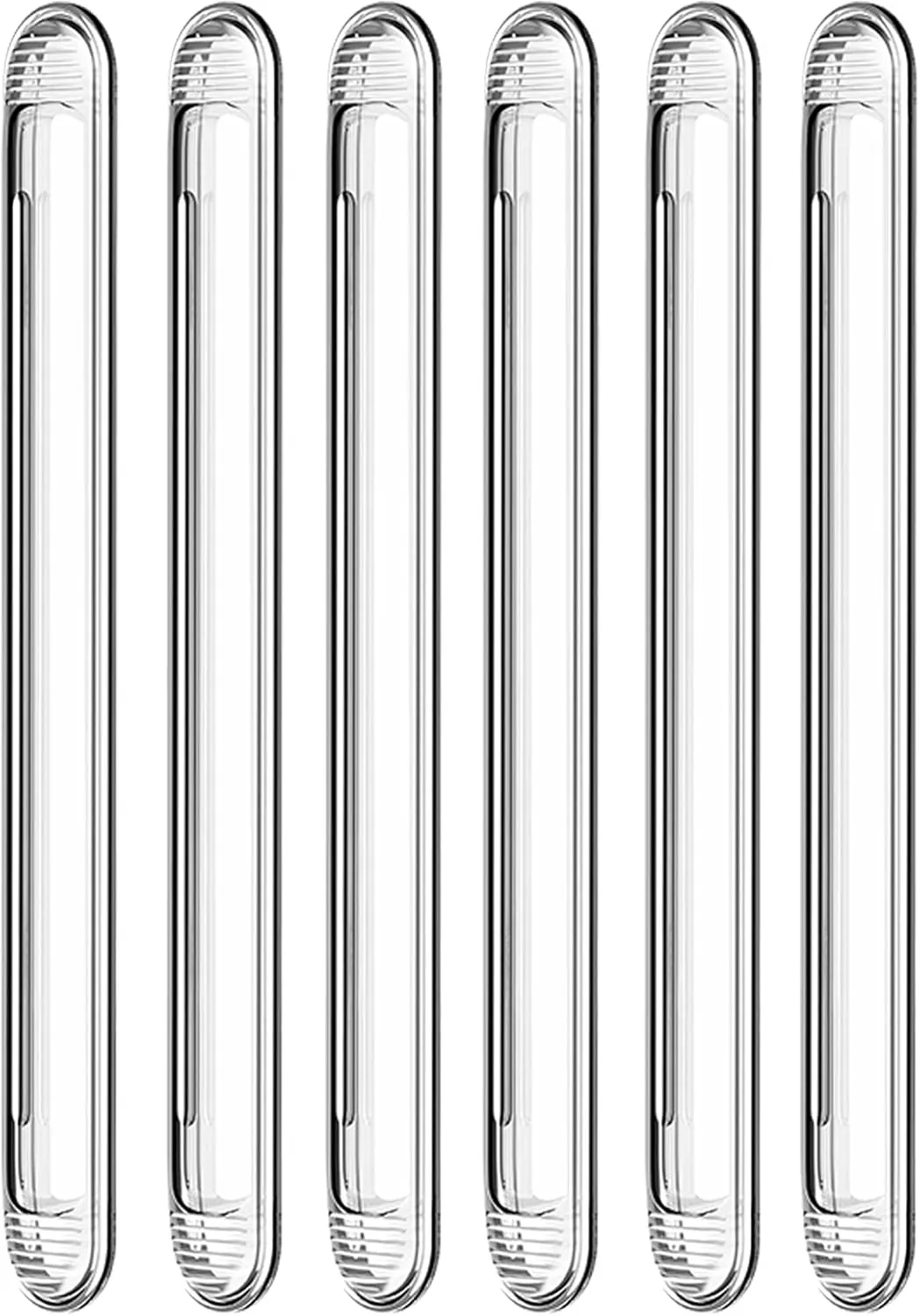 Clear Furniture Bumpers Silicone Rubber Wall Protector from Chair Back Adhesive - Wall & Car Door, Cabinet & Shower Door, Drawer & Toilet Lid (6 Long)