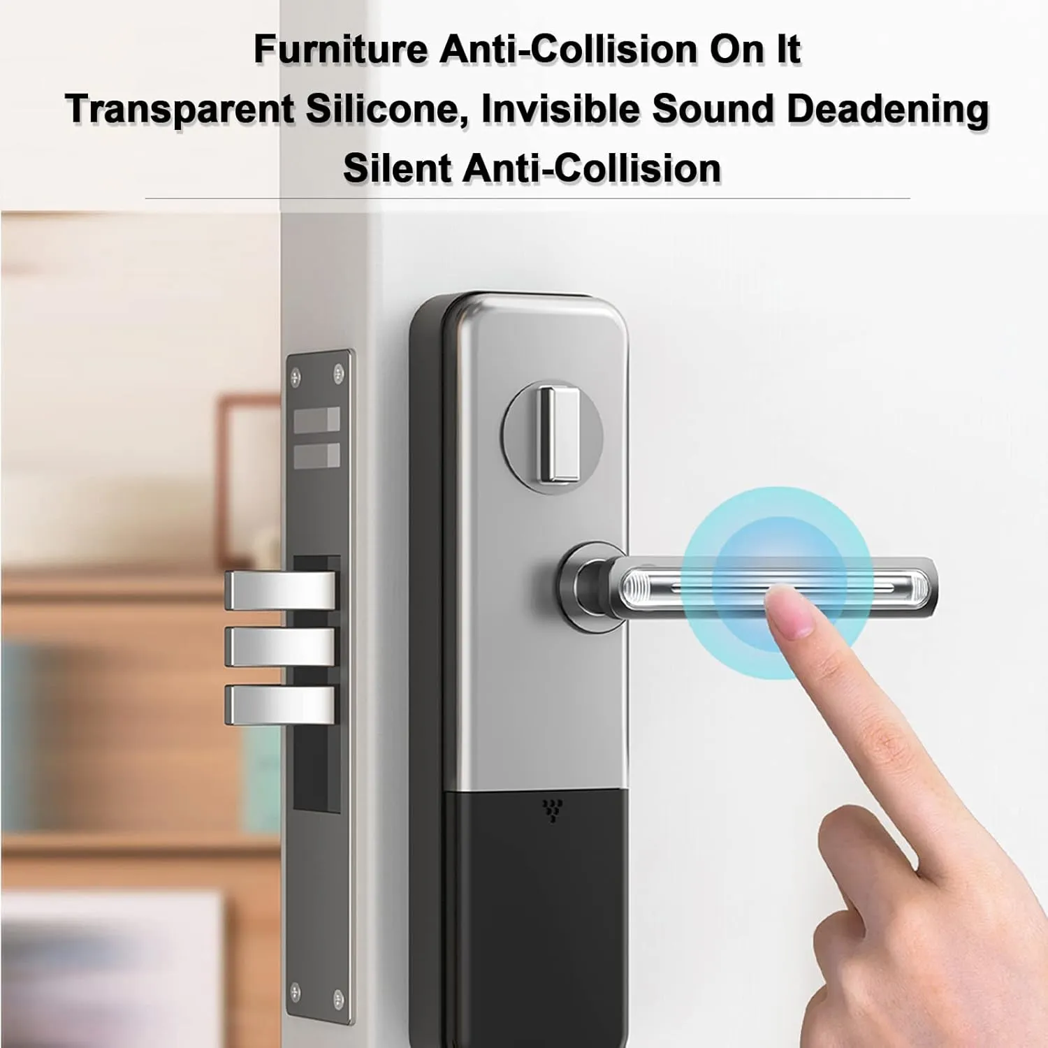 Clear Furniture Bumpers Silicone Rubber Wall Protector from Chair Back Adhesive - Wall & Car Door, Cabinet & Shower Door, Drawer & Toilet Lid (6 Long)