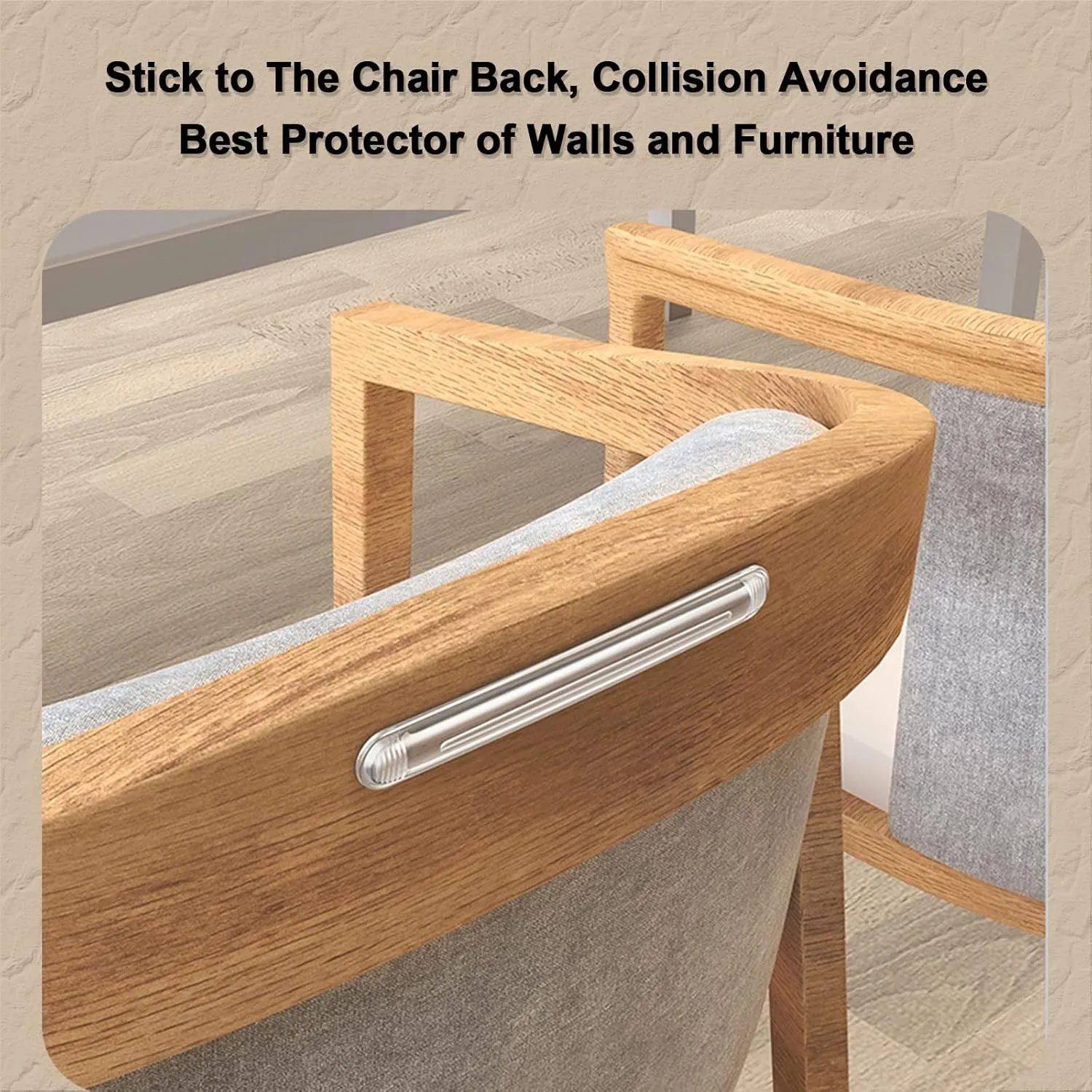 Clear Furniture Bumpers Silicone Rubber Wall Protector from Chair Back Adhesive - Wall & Car Door, Cabinet & Shower Door, Drawer & Toilet Lid (6 Long)