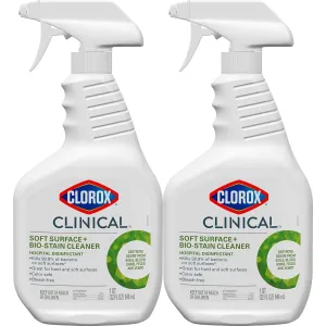 Clorox Clinical Soft Surface   Bio-Stain Cleaner Hospital Disinfectant, 32 Fluid Ounces, Pack of 2
