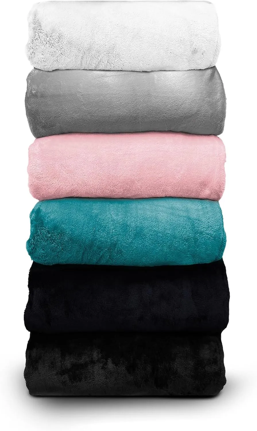 Comfort Lab Reversible Flannel Sherpa Throw Blanket - Elegant Fluffy Throw Blankets for Couch and Home Decor - Anti Pilling Non Shedding Cozy & Warm Fleece Throws - Kids/Pet (40" x 50") - Grey