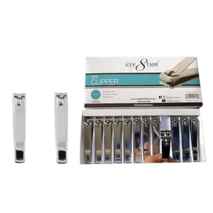 Cre8tion Carbon Steel Nail Clipper, Chrome, STRAIGHT 8.2cm, 16169 (Pk: 12pcs/dozen, 288 pcs/case)