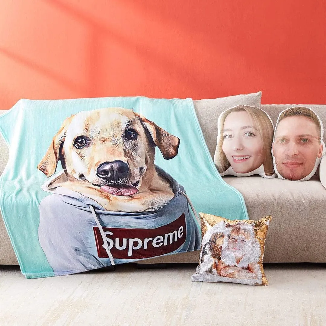 Custom Blanket with Pet Photo Gifts For Dog Lovers