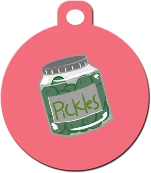 Cute Dog Cat Pet ID Tag - Pickles- Personalize Colors and Add Contact Info to The Back