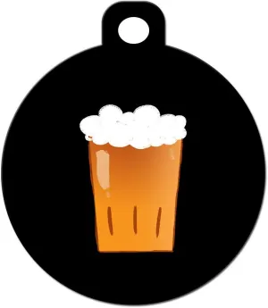 Cute Dog Cat Pet ID Tag - Pint of Beer - Brewster - Personalize Colors and Your.
