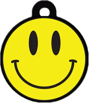 Cute Dog Cat Pet ID Tag - Smiley Face- Personalize Colors and Add Contact Info to The Back