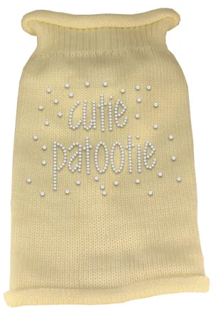Cutie Patootie Rhinestone Knit Pet Sweater XXL Cream