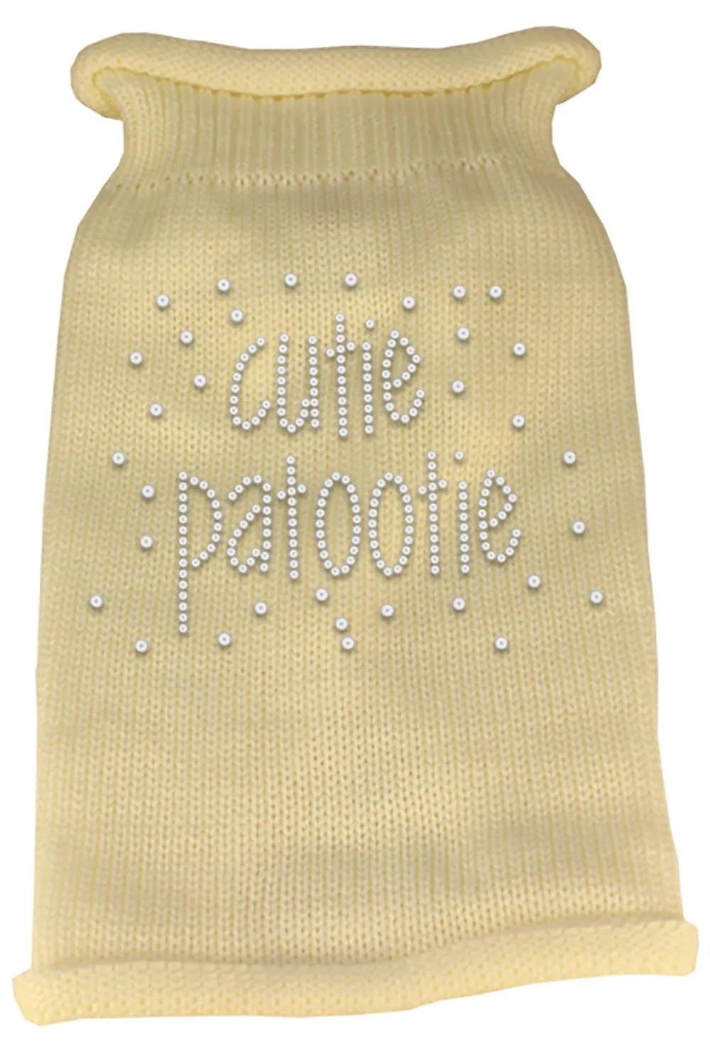 Cutie Patootie Rhinestone Knit Pet Sweater XXL Cream