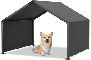 Dog House,Dog House Outdoor,Dog Tent,Dog Shade for Outside,Portable Pet Shelter Canopy, 47.8 x 46.6 x 36 inches, Water-Resistant Dog Tent with Steel Frame, UV Protection (Gray, Middle)