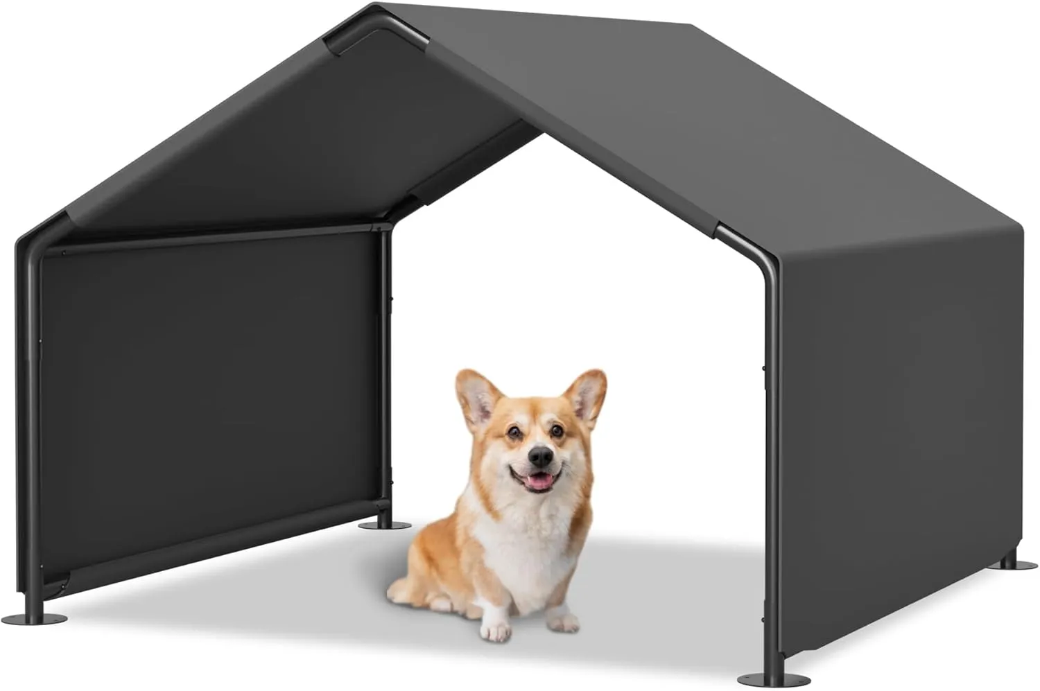 Dog House,Dog House Outdoor,Dog Tent,Dog Shade for Outside,Portable Pet Shelter Canopy, 47.8 x 46.6 x 36 inches, Water-Resistant Dog Tent with Steel Frame, UV Protection (Gray, Middle)