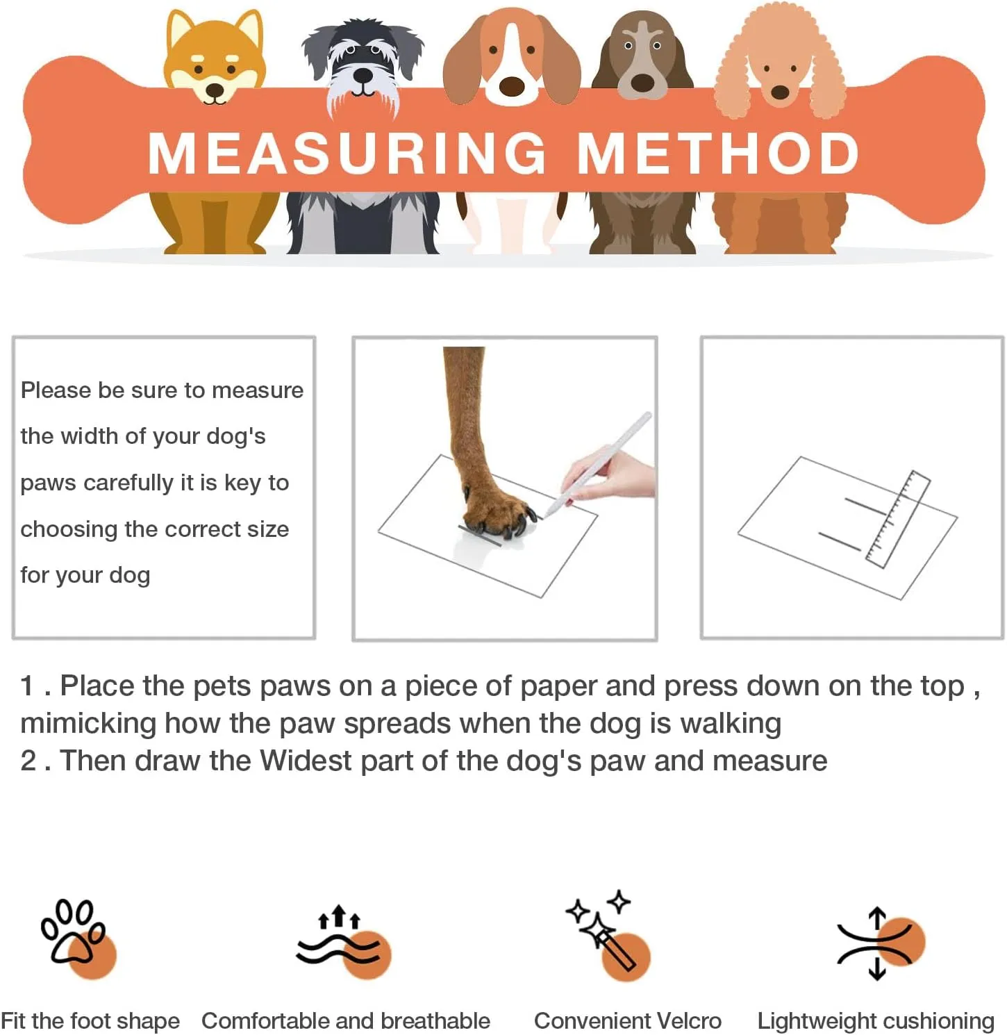 Dog Shoes,Mesh Breathable Dog Boots for Walking Running Hiking,Soft Non-Slip Rugged Rubber Sole Dog Booties with Adjustable Straps 4Pcs,Grey-Size7