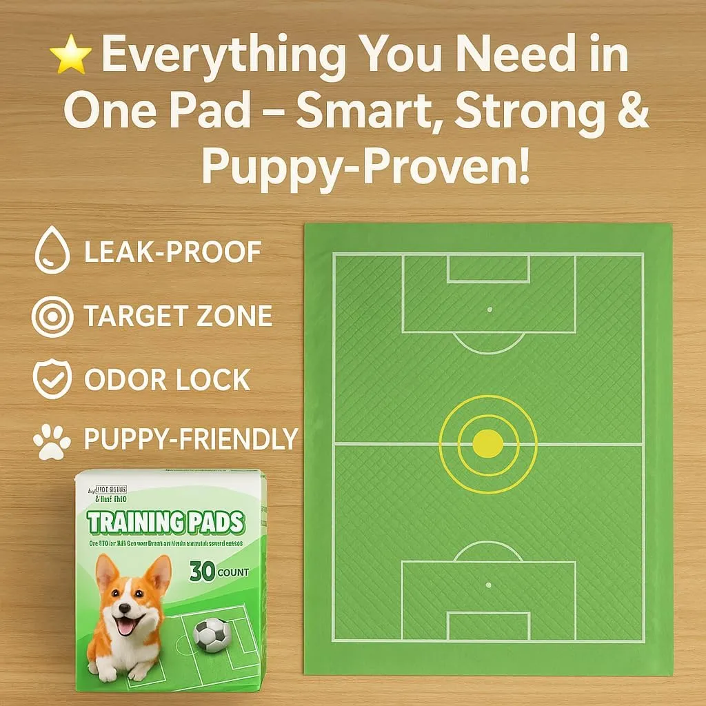 Dog Training Pads, Extra Thick Leak-Proof Pee Pads for Puppies and Senior Dogs  5-Layer Absorbent Core, Fast Drying & Odor Lock ([Bullseye Induction],M: 18 * 24 in,1)