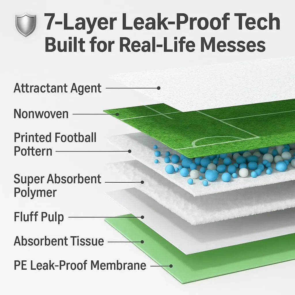 Dog Training Pads, Extra Thick Leak-Proof Pee Pads for Puppies and Senior Dogs  5-Layer Absorbent Core, Fast Drying & Odor Lock ([Bullseye Induction],M: 18 * 24 in,1)