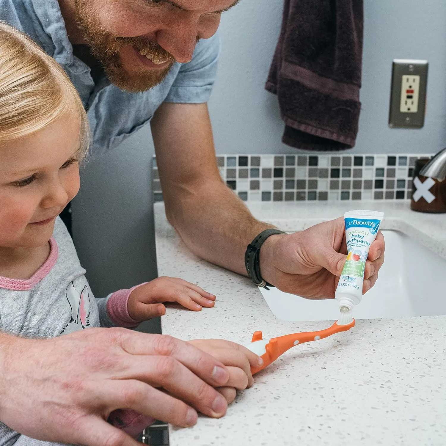 Dr. Brown's Toddler Toothbrush, Dinosaur, Green and Orange, 2-Pack