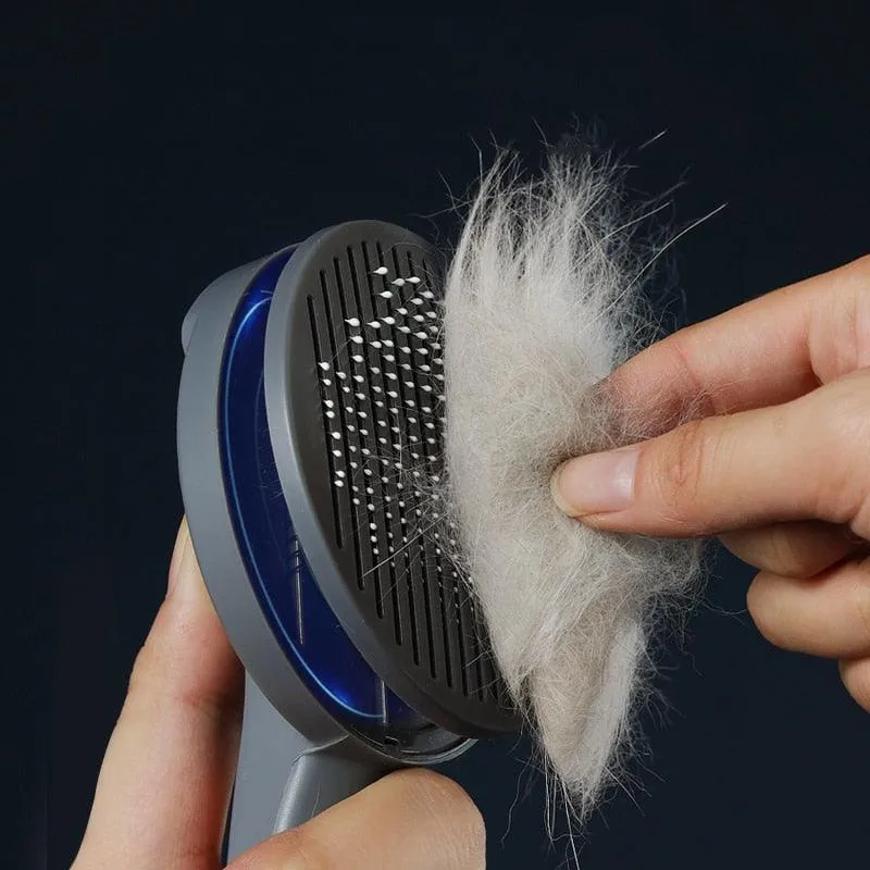 Effortless Pet Grooming with Kimpets Self-Cleaning Slicker Needle Comb - Say Goodbye to Tangled Hair