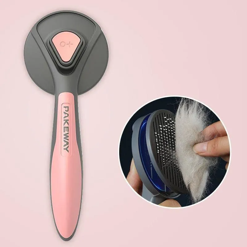Effortless Pet Grooming with Kimpets Self-Cleaning Slicker Needle Comb - Say Goodbye to Tangled Hair