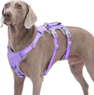 Escape Proof Dog Harness,No Pull Reflective Harness with Lift Handle,Adjustable Pet Vest with Front and Back Leash Clips for Small Medium Large Dogs Walking Hiking Training(Lavender Purple,XL)