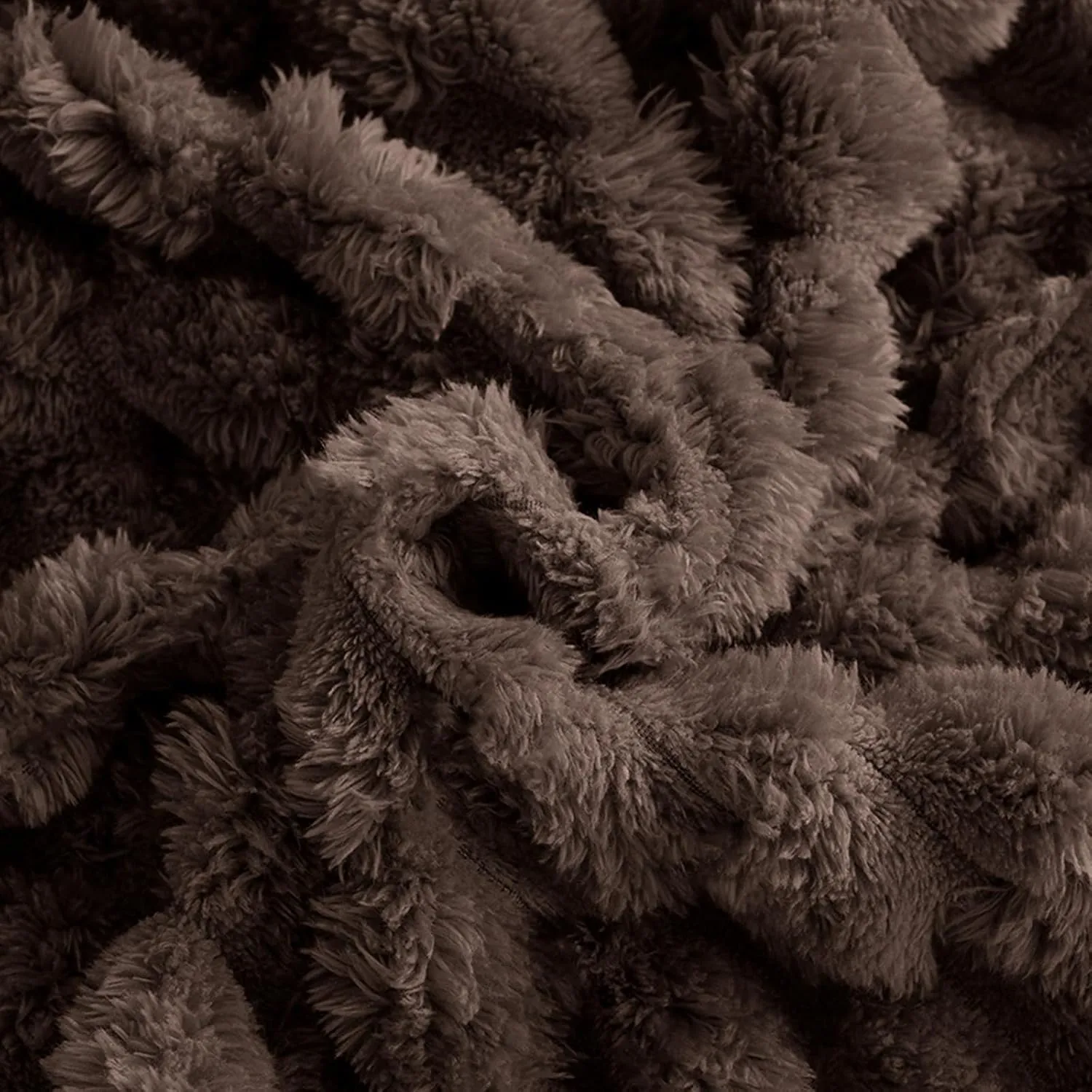 Excervent Flannel Fleece Throw Blanket(50x70 inches), Big 3D Clouds Stylish Hexagon Jacquard Decorative Fuzzy Blankets for Household, Camping, and Travel, Super Soft Cozy, Brown