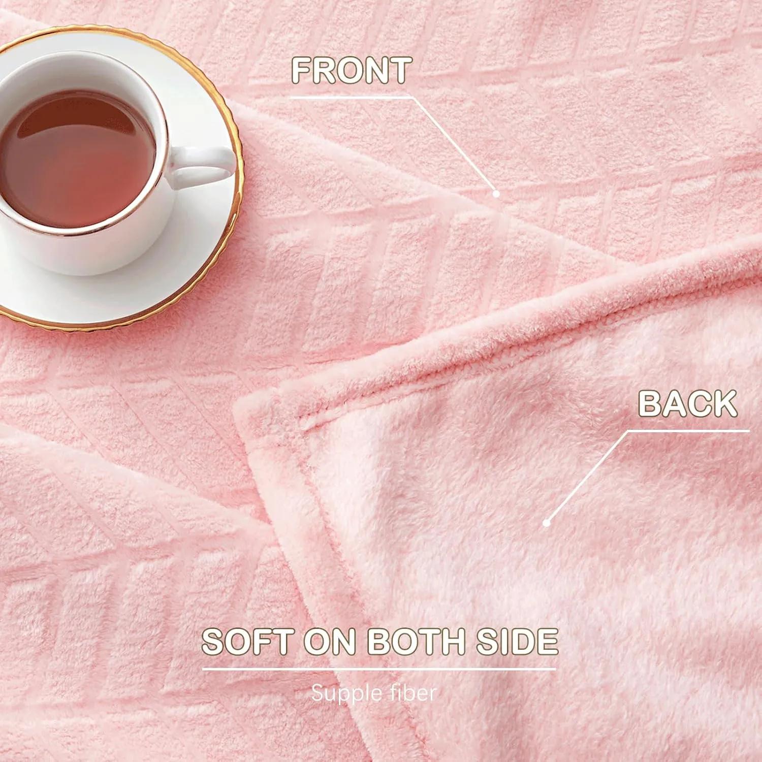 Excervent Super Soft Throw Blanket 50x70 inches Lightweight Baby Pink Flannel Fleece Blankets, Cozy and Warm Plush Fuzzy Throws for Kids Toddler Boys and Girls