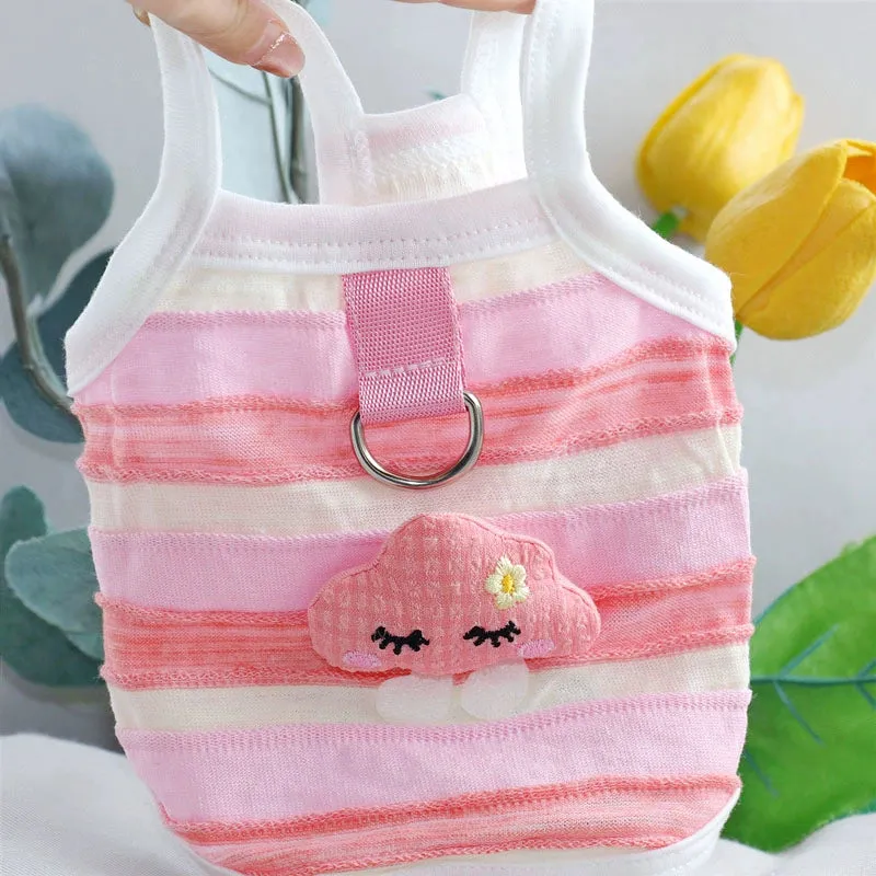 Fish Decor Striped Dog Cat Vest Harness