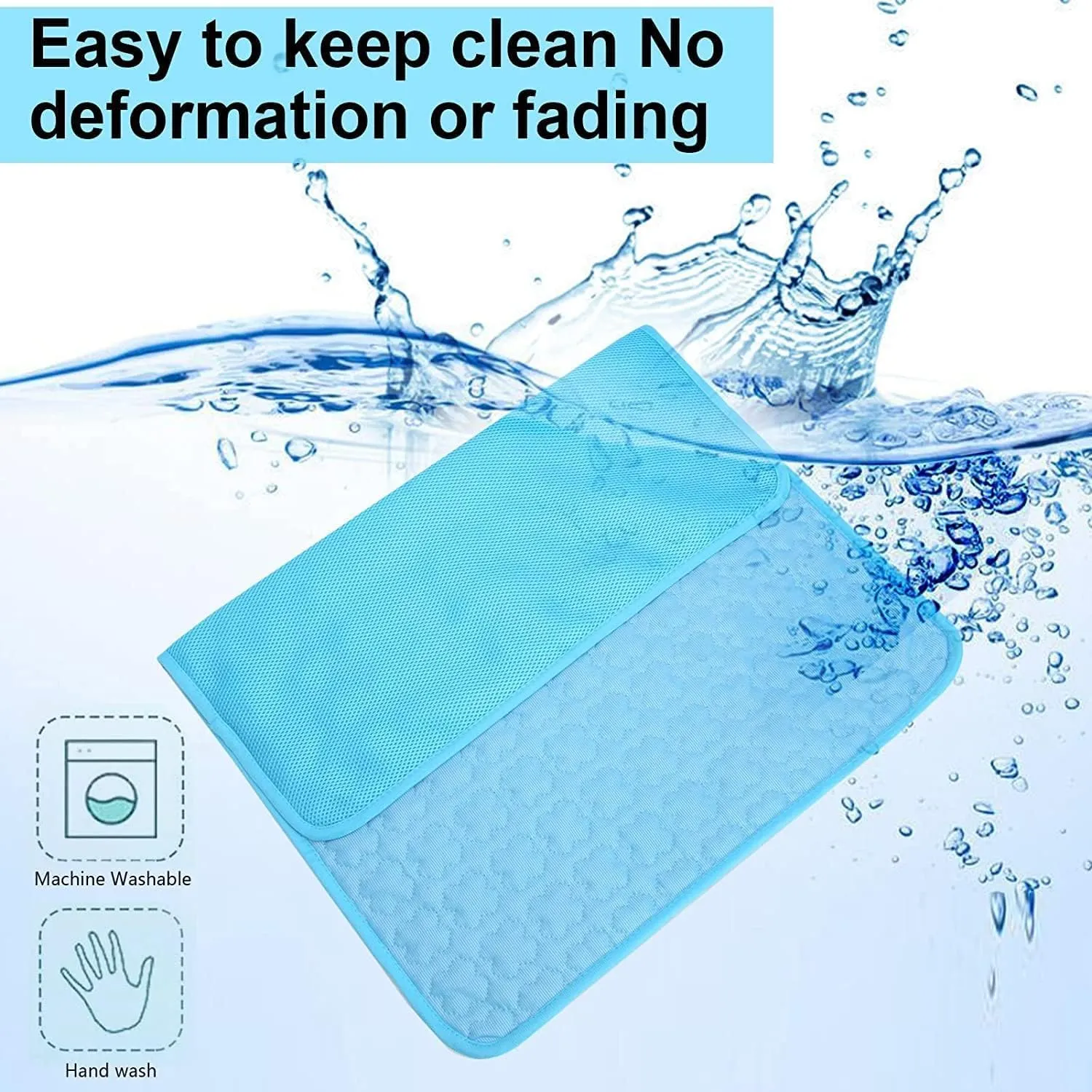 Furry Basics Dog Cooling Mat, Furrybasics Coolingmat, Summer Indoor Dog Cooling Pad, Pet Ice Silk Self Coolpad, Washable for Small Medium Large Dogs and Cat (Blue, X-Large)