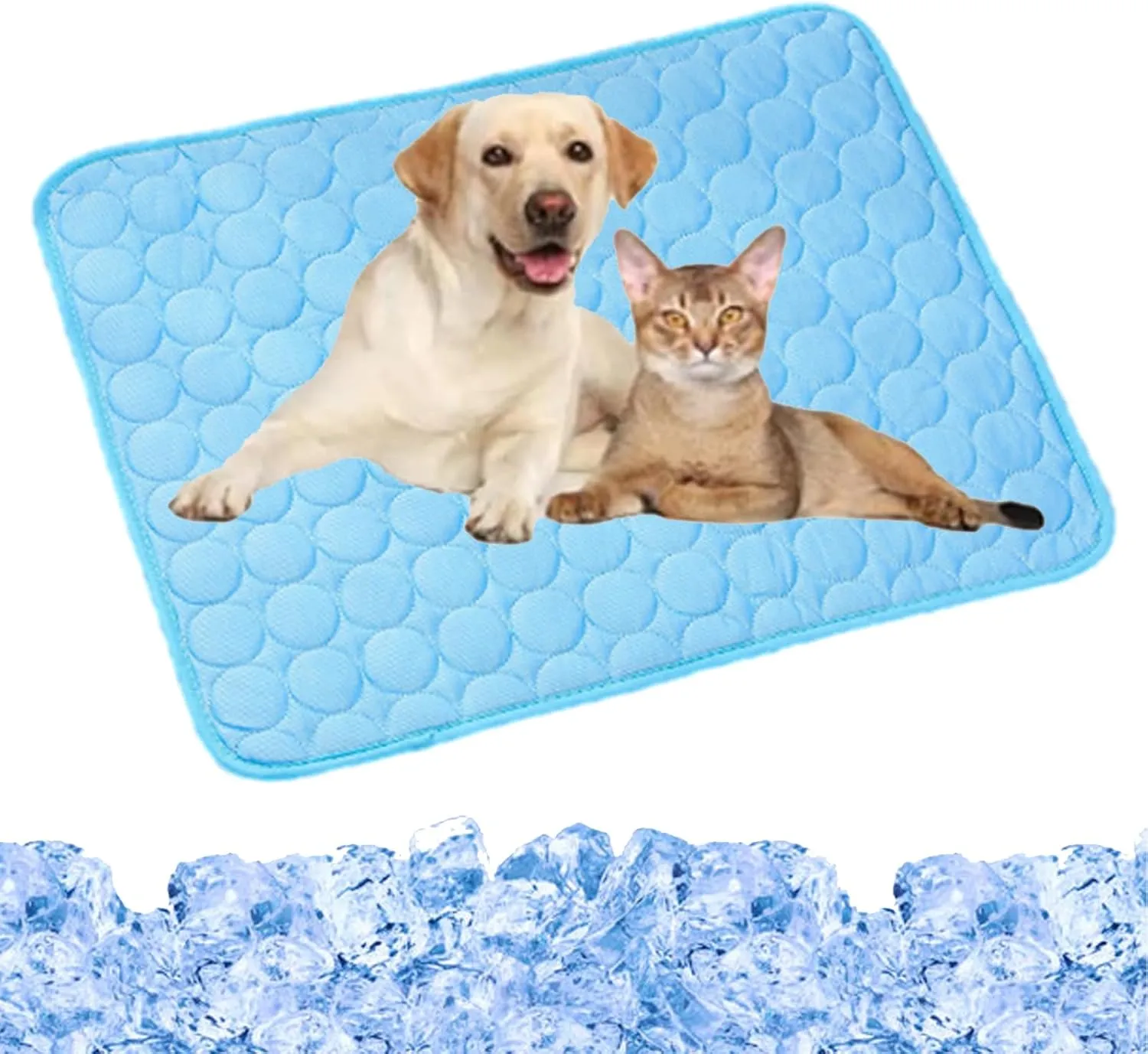 Furry Basics Dog Cooling Mat, Furrybasics Coolingmat, Summer Indoor Dog Cooling Pad, Pet Ice Silk Self Coolpad, Washable for Small Medium Large Dogs and Cat (Blue, X-Large)