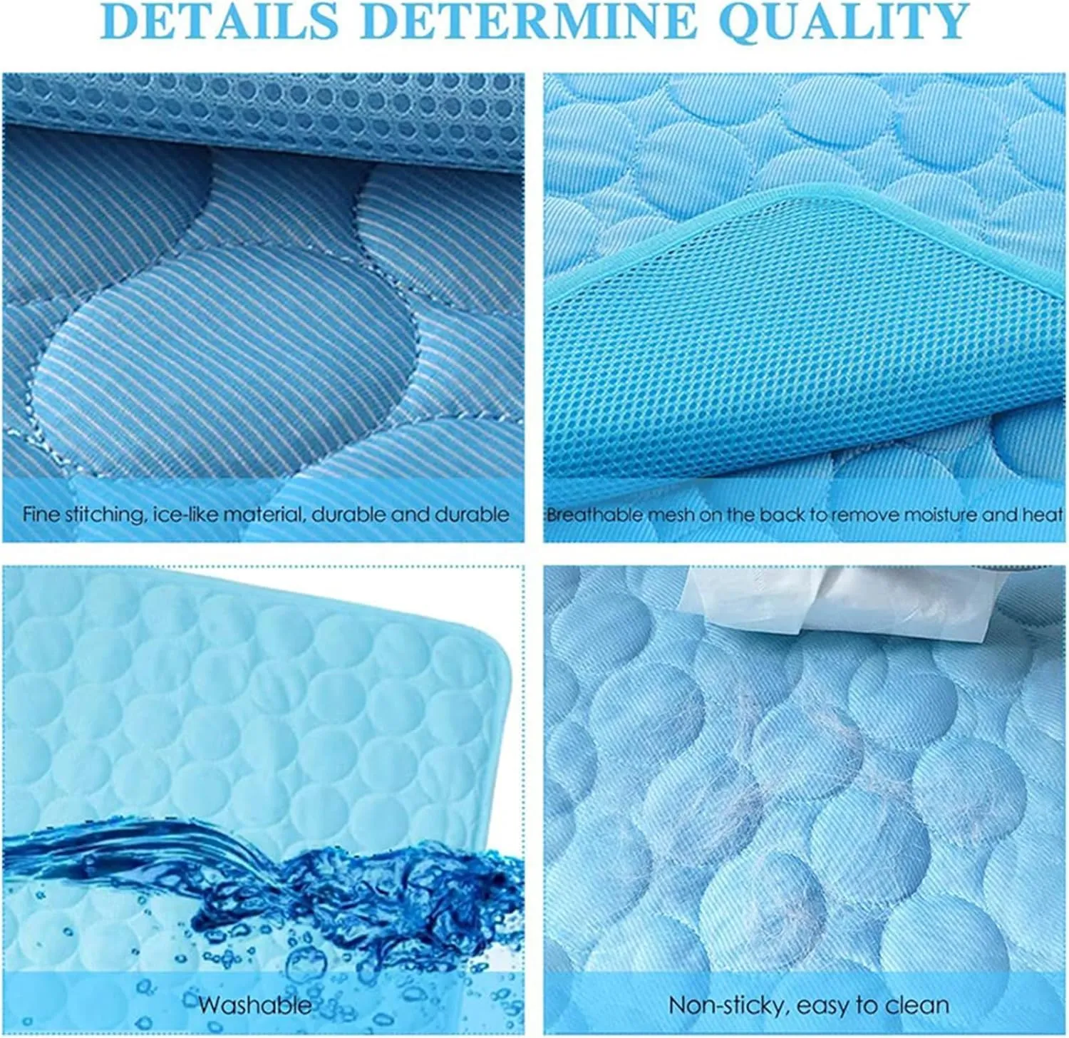 Furry Basics Dog Cooling Mat, Furrybasics Coolingmat, Summer Indoor Dog Cooling Pad, Pet Ice Silk Self Coolpad, Washable for Small Medium Large Dogs and Cat (Blue, X-Large)