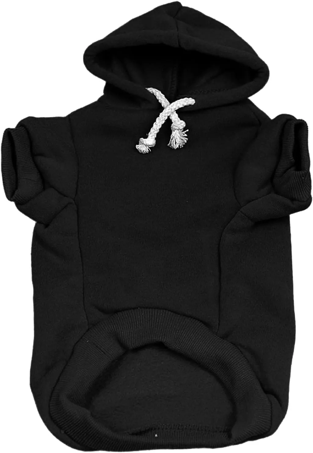 Game Day Football Dog Hoodie Fleece Lined Pullover Sweatshirt with Leash Hole (Black, X-Small 323)