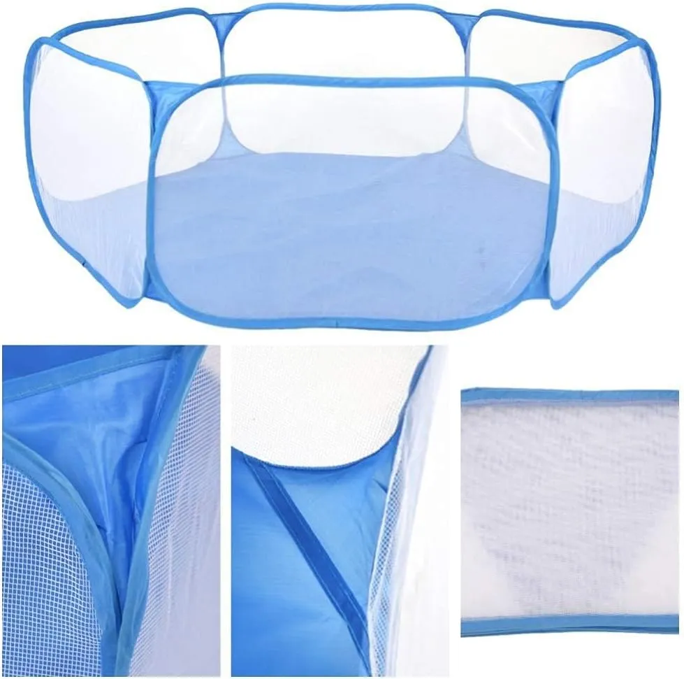 Hamster Foldable Exercise Playpen, Breathable and Transparent Pet Playpen, Indoor/Outdoor Cage Small Animal Fence for Syrian Hamster Rats Chinchillas Rabbit Guinea Pigs Gerbils Hedgehogs Reptiles