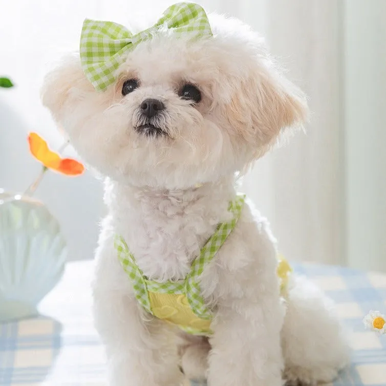 Heart Pattern Bow Decor Dog Cat Vest