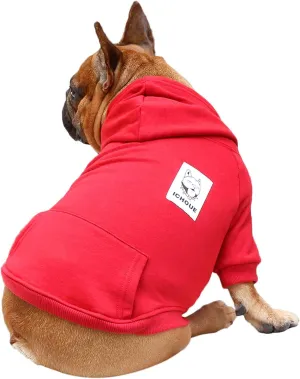 iChoue French Bulldog Frenchie Clothes Hoodies for Dogs Pug English Boston Terrier Bully Pitbull Corgi Sweatshirt Sweater Clothing - Dark Red/Large Plus