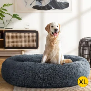 i.Pet Pet Bed Dog Cat 110cm Calming Extra Large Soft Plush Dark Grey