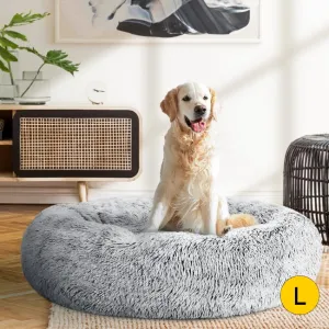 i.Pet Pet Bed Dog Cat 90cm Large Calming Soft Plush Charcoal