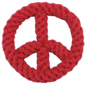 Jax & Bones Red Peace Sign Rope Dog Toy - 7"
