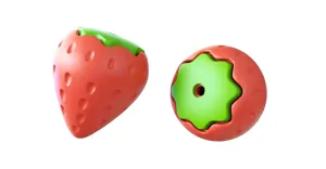Jeffers Squeaky Strawberry Dog Toy, Small, Each